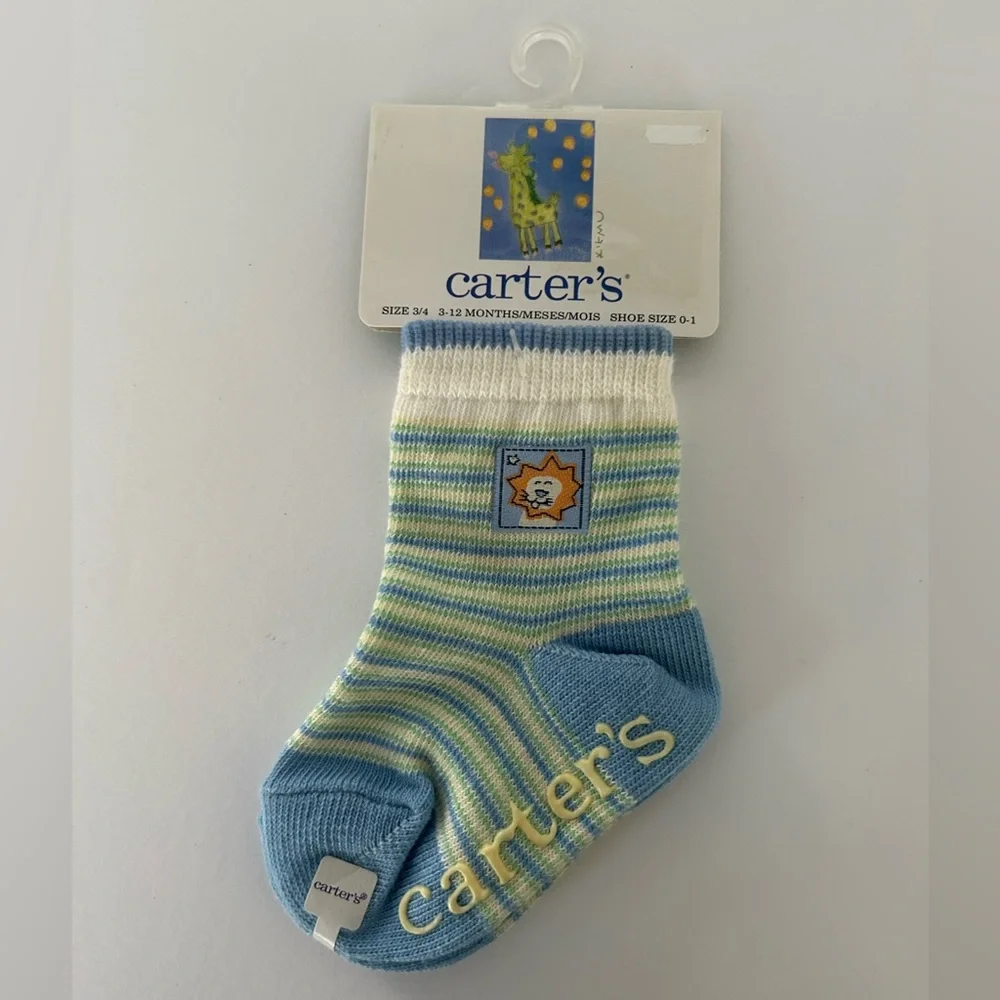 🦋 5/$25 - Carter’s Striped Socks - Size 3/4 for 3-12 Months (Shoe Size 0-1)